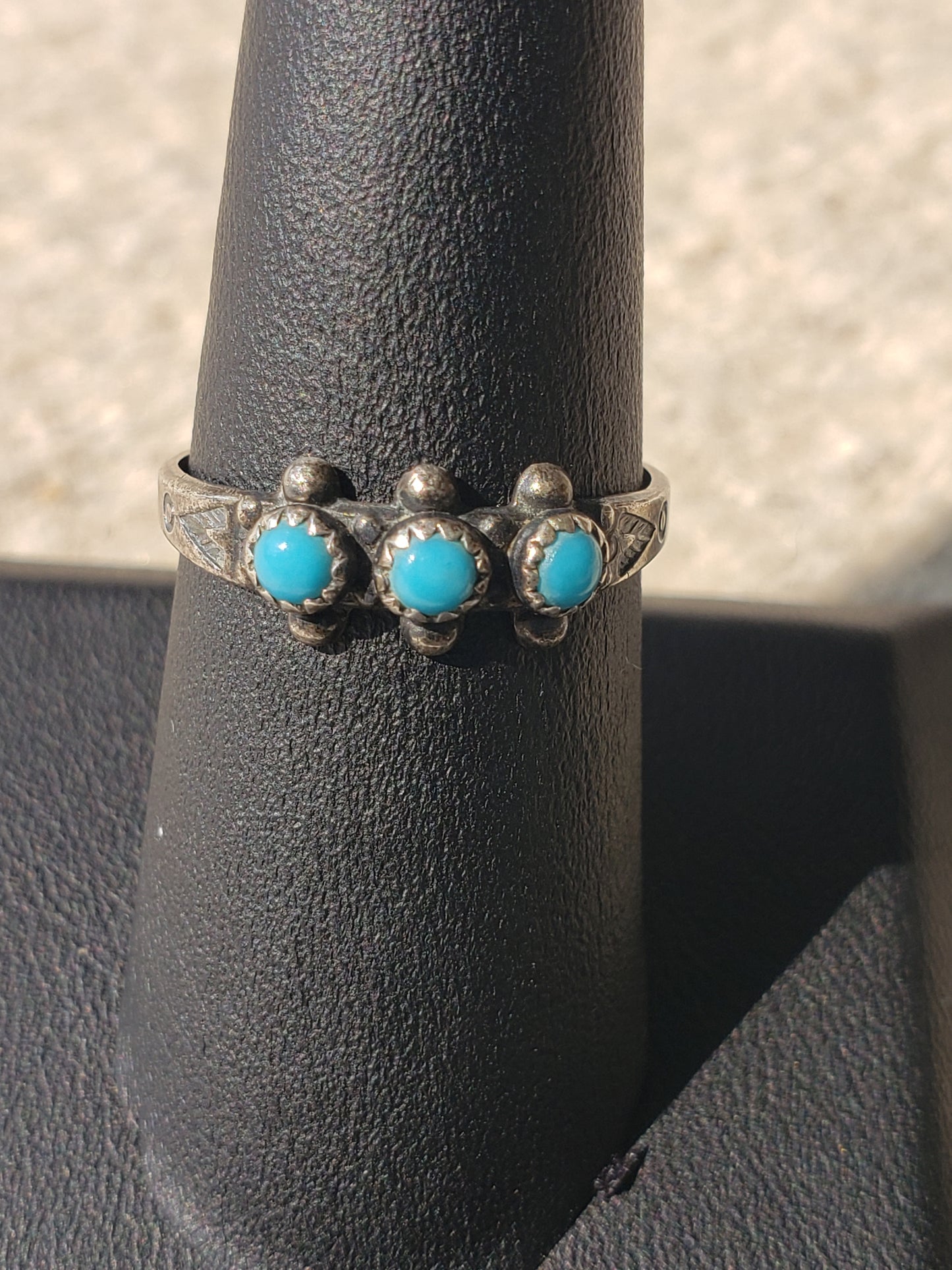 Turquoise and Sterling ring SIZE 7.5