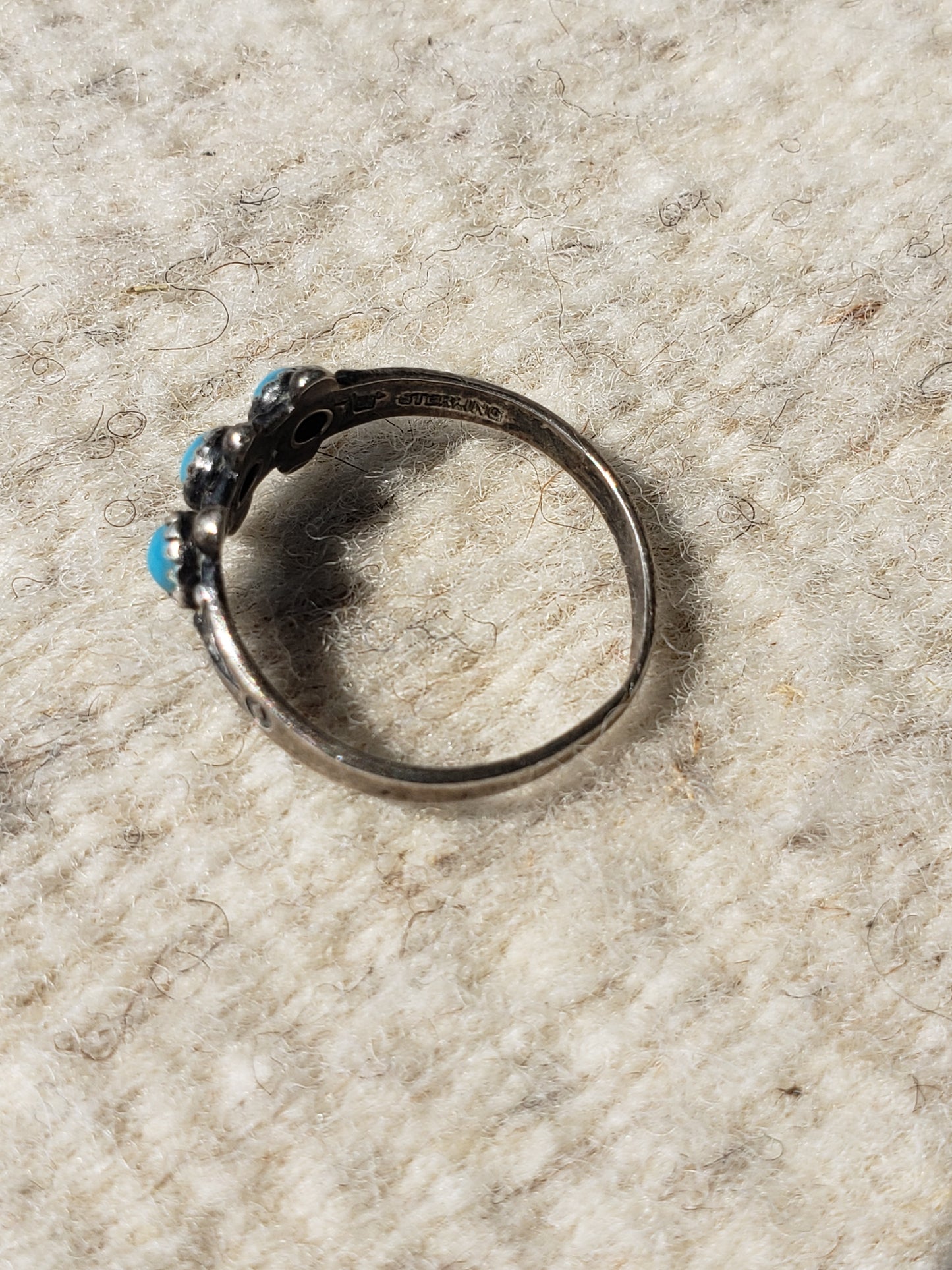 Turquoise and Sterling ring SIZE 7.5