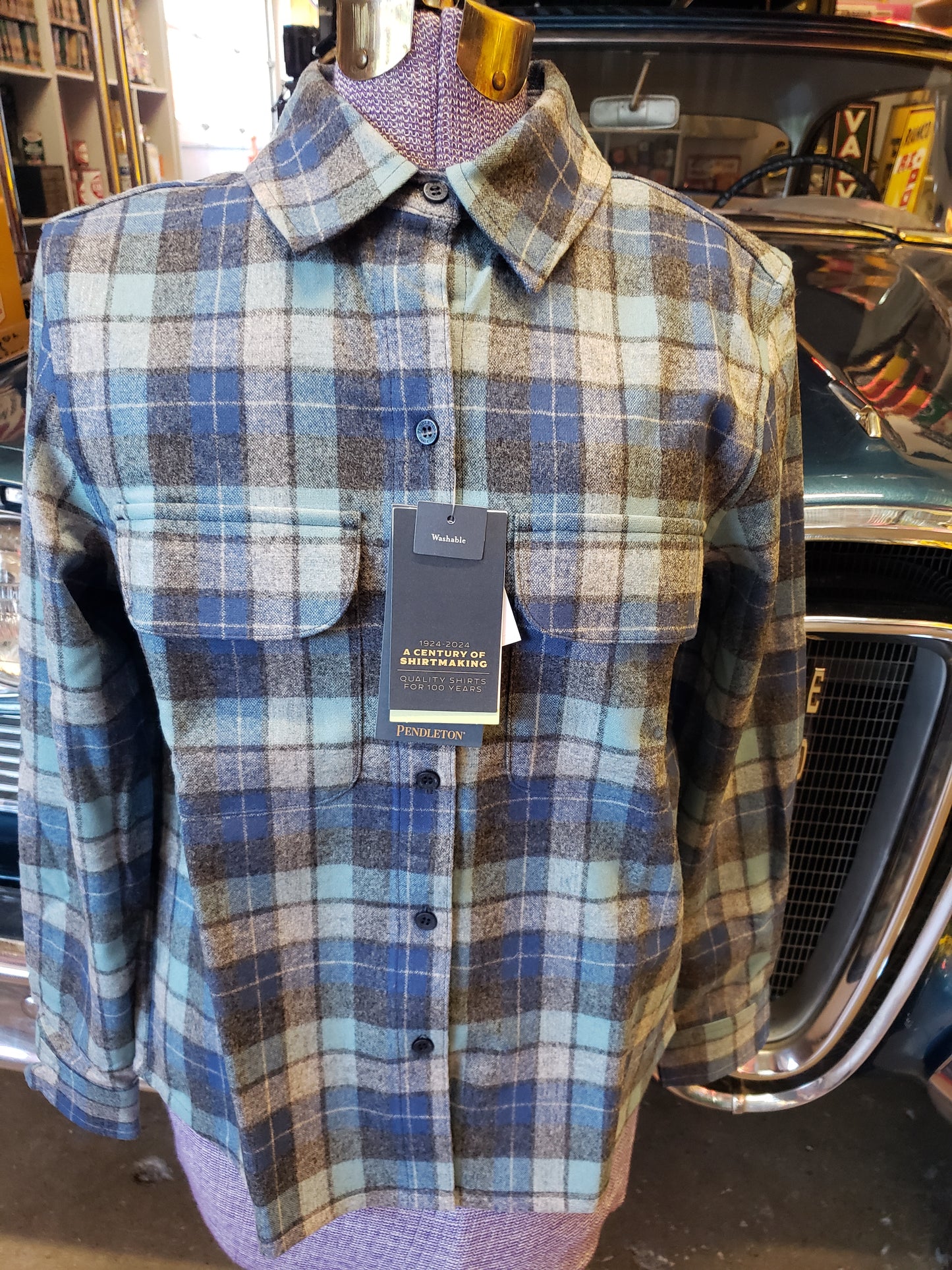 Women's Board Shirt in Blue Original Surf Plaid