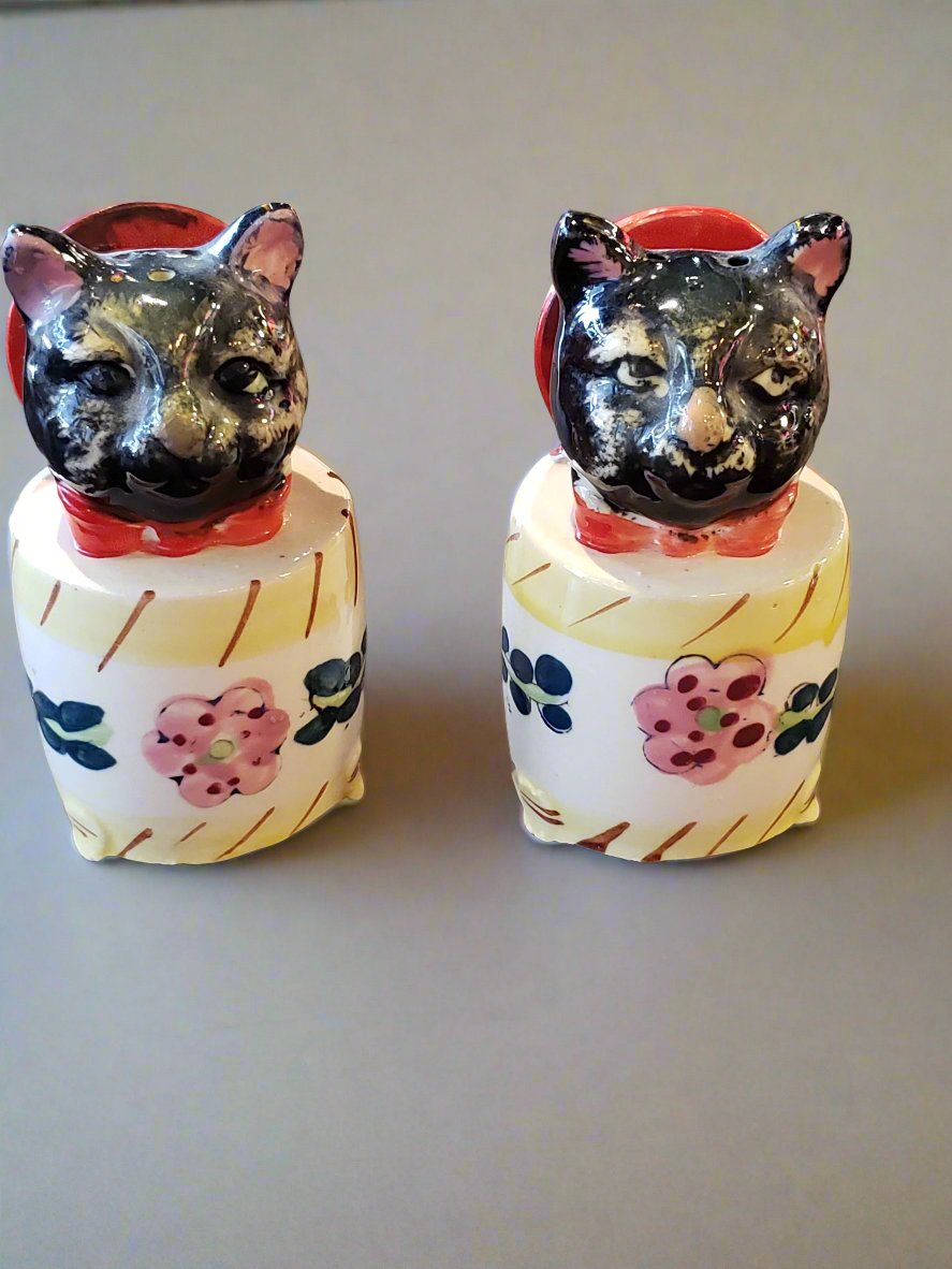 Squeaker Cat salt pepper shaker set