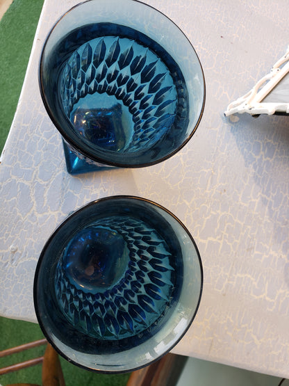 Pair of Blue Indiana Glass Goblets