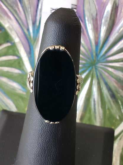 Sterling Onyx Ring size 6