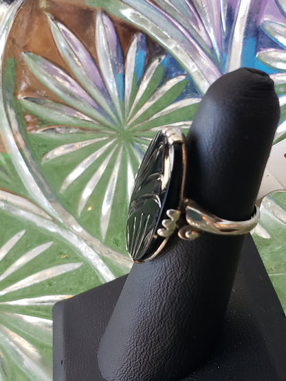 Sterling Onyx Ring size 6
