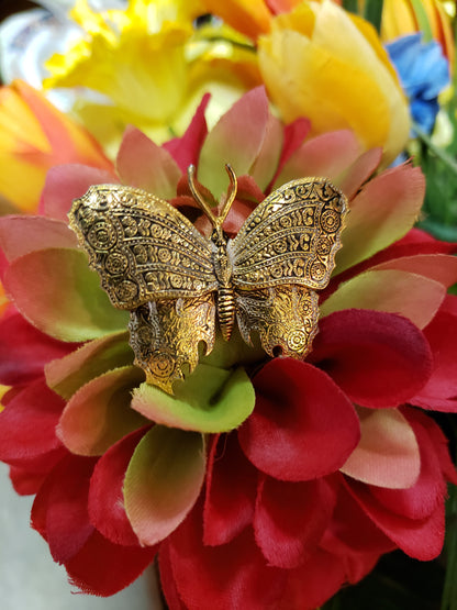 Brass Butterfly Brooch Pin