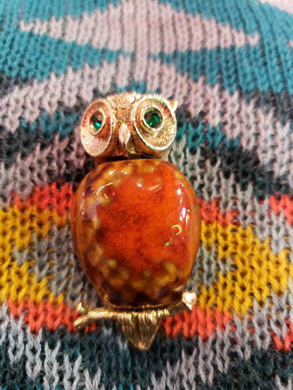 Enameled Owl Pin