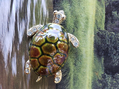 Enameled Turtle Pin