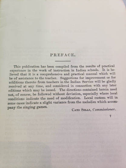 1911 Office of Indian Affairs Social Plays book