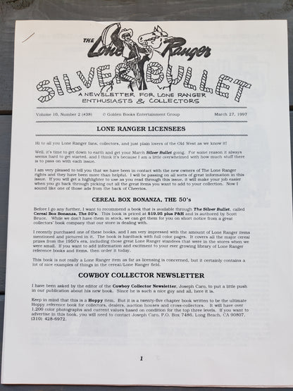 The Lone Ranger Silver Bullet Newsletter (14 issues)