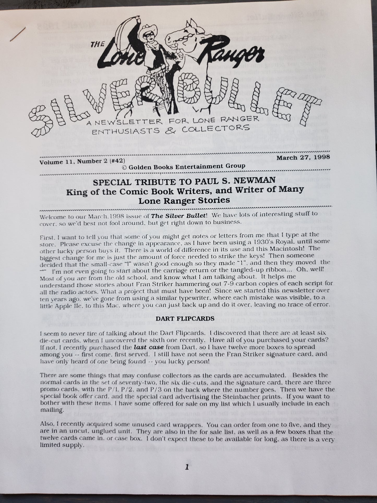 The Lone Ranger Silver Bullet Newsletter (14 issues)