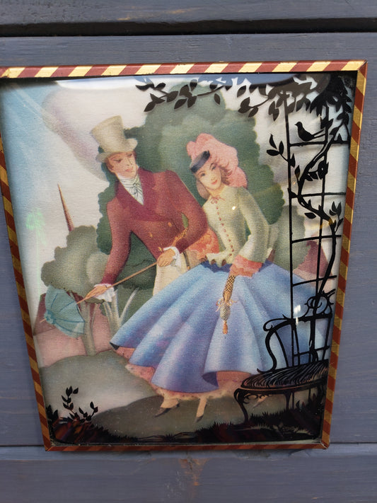 Couple with parasol bubble glass pic