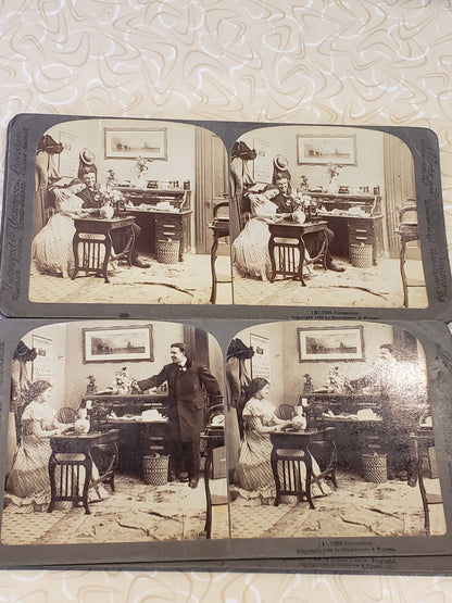 1901 Underwood & Underwood Stereoscope, 70 cards