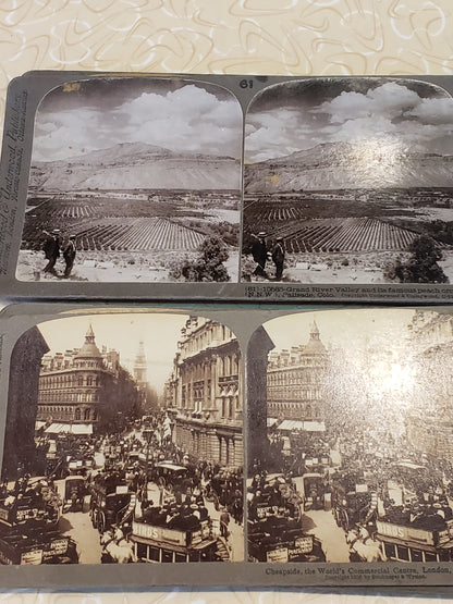 1901 Underwood & Underwood Stereoscope, 70 cards