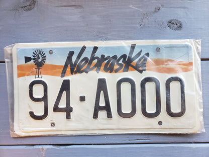 Nebraska Sample License Plate 94-A000