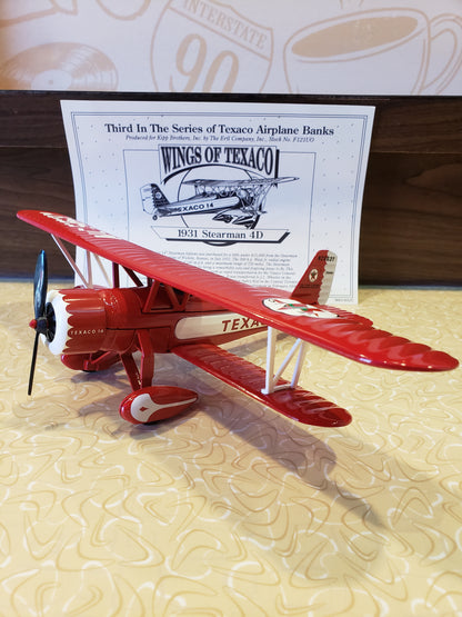 1931 Stearman Biplane diecast model bank