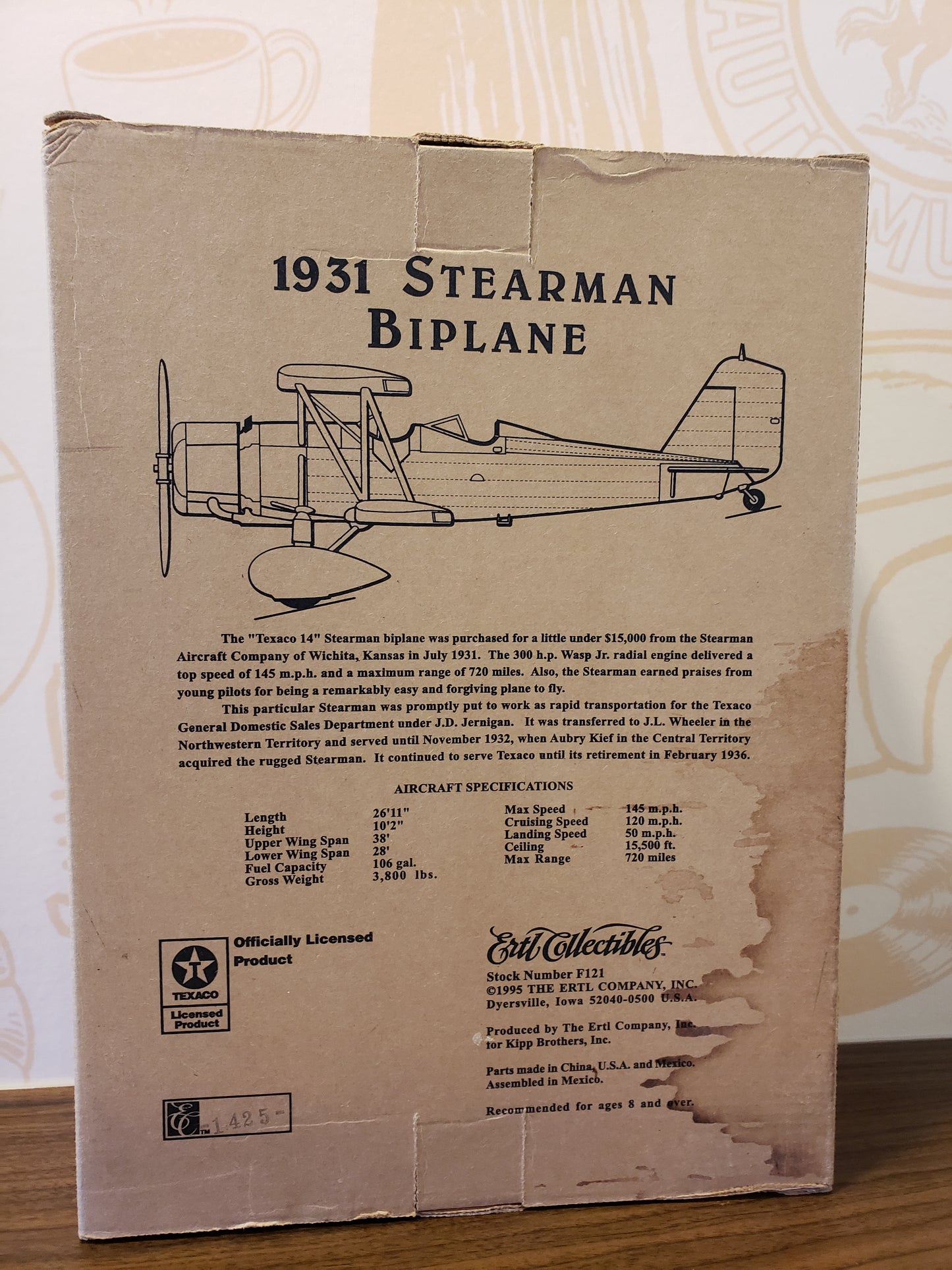 1931 Stearman Biplane diecast model bank