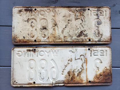 Pair of 1951 Wyoming License Plates 3 688