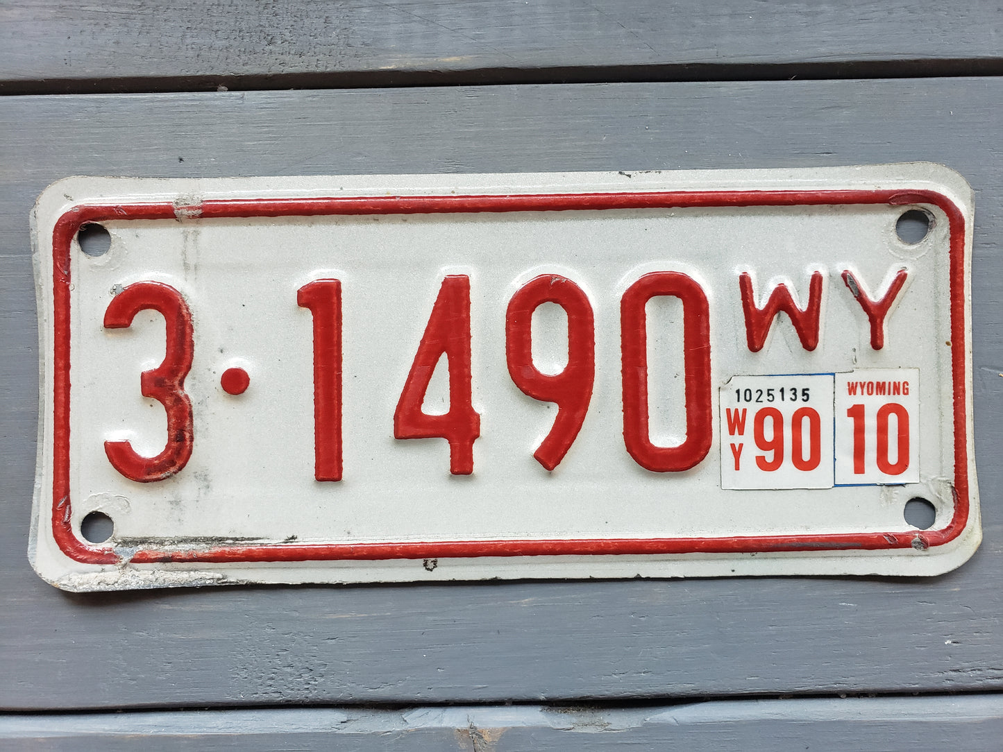 1988 Wyoming Motorcycle License Plate 3 1490