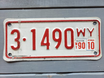 1988 Wyoming Motorcycle License Plate 3 1490