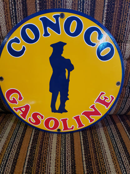 Conoco Gasoline repop porcelain sign