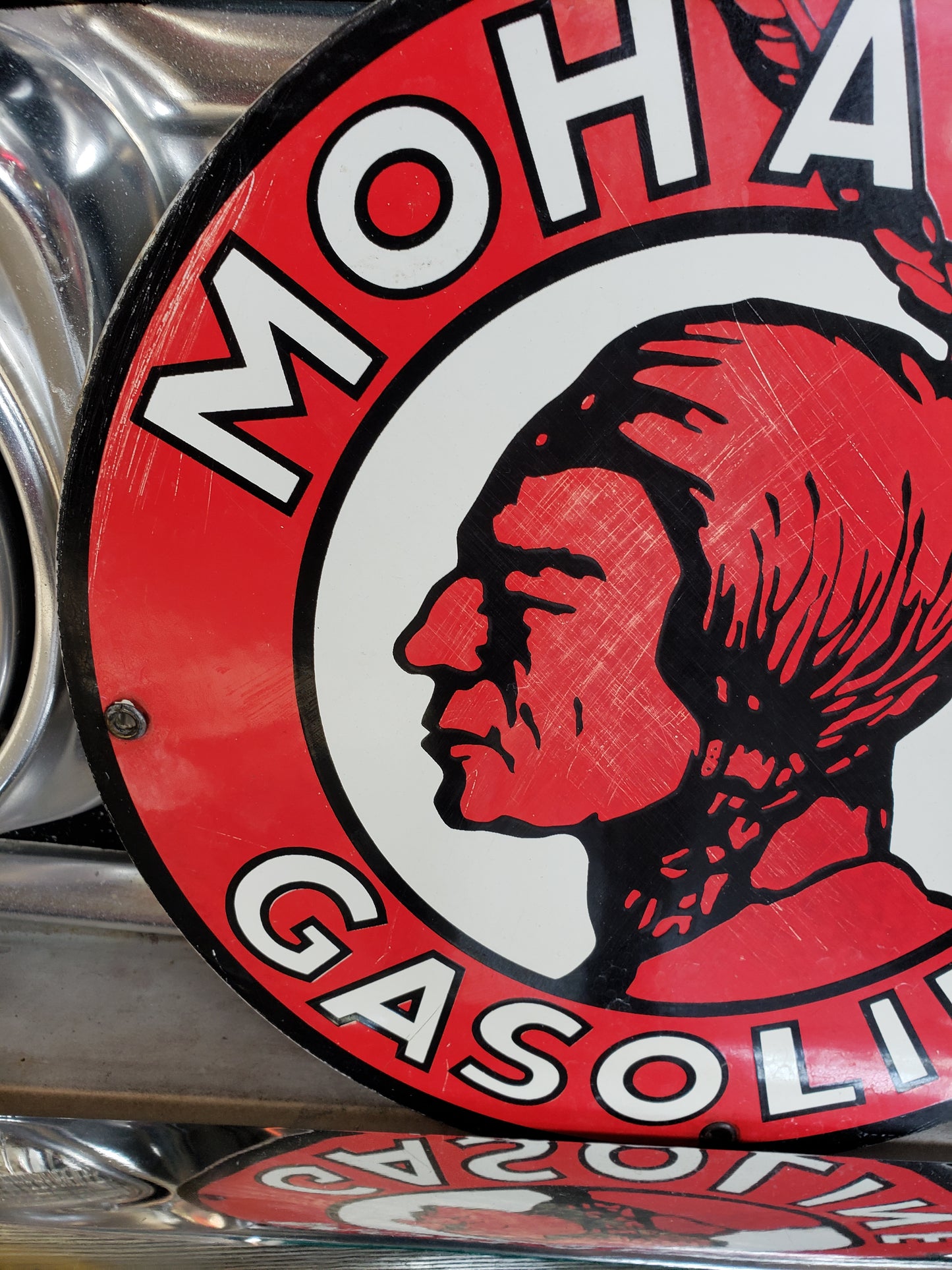 Mohawk Gasoline repop porcelain sign