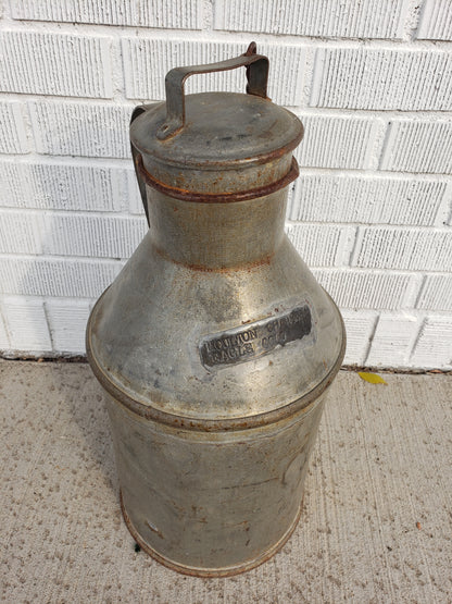 Vintage Cream Can with metal tag