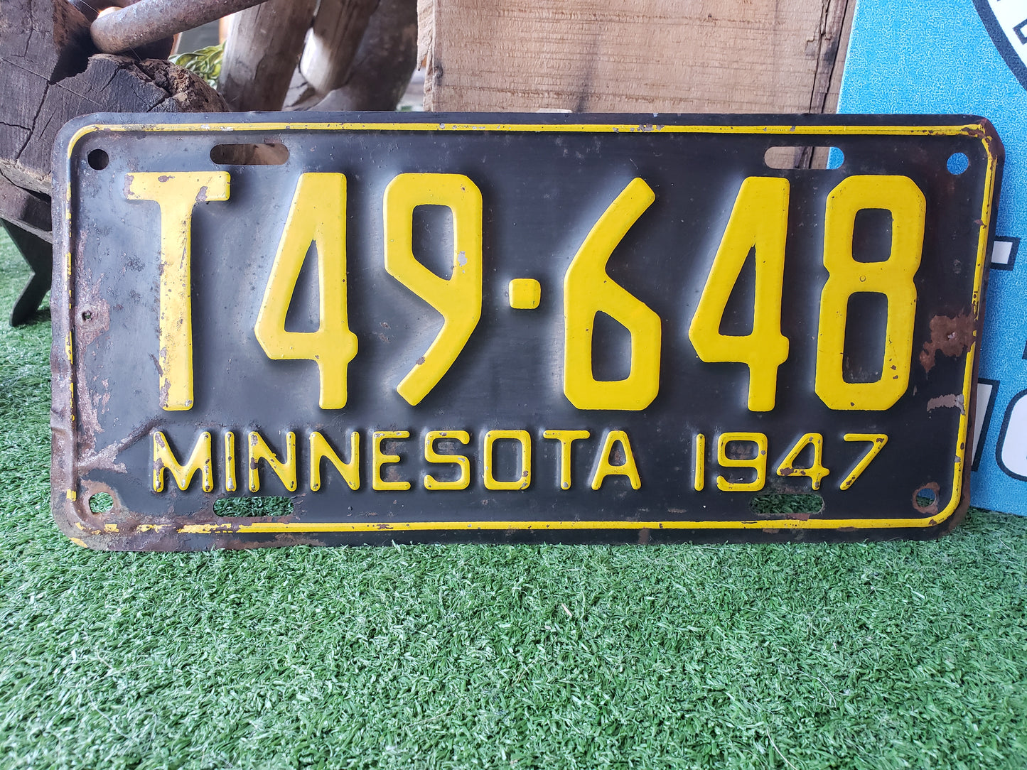 1947 Minnesota Truck license plate T49-648