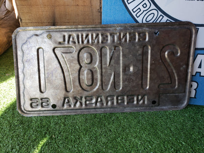 1966 Nebraska Centennial License Plate 21-N871