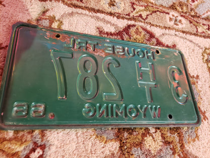 1966 Wyoming House Trailer license plate 3 HT 287