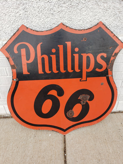 Phillips 66 30 inch Double sided porcelain sign (1955)