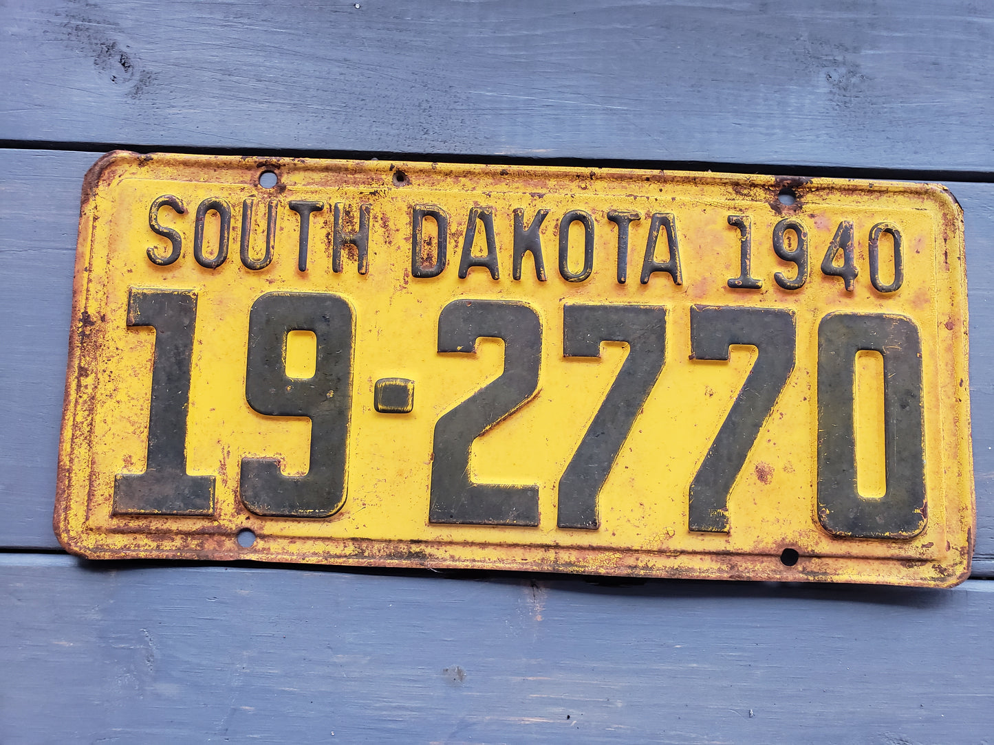 1940 South Dakota license plate 19 2770