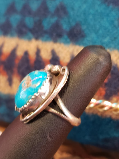 Genuine Turquoise and sterling ring size 5