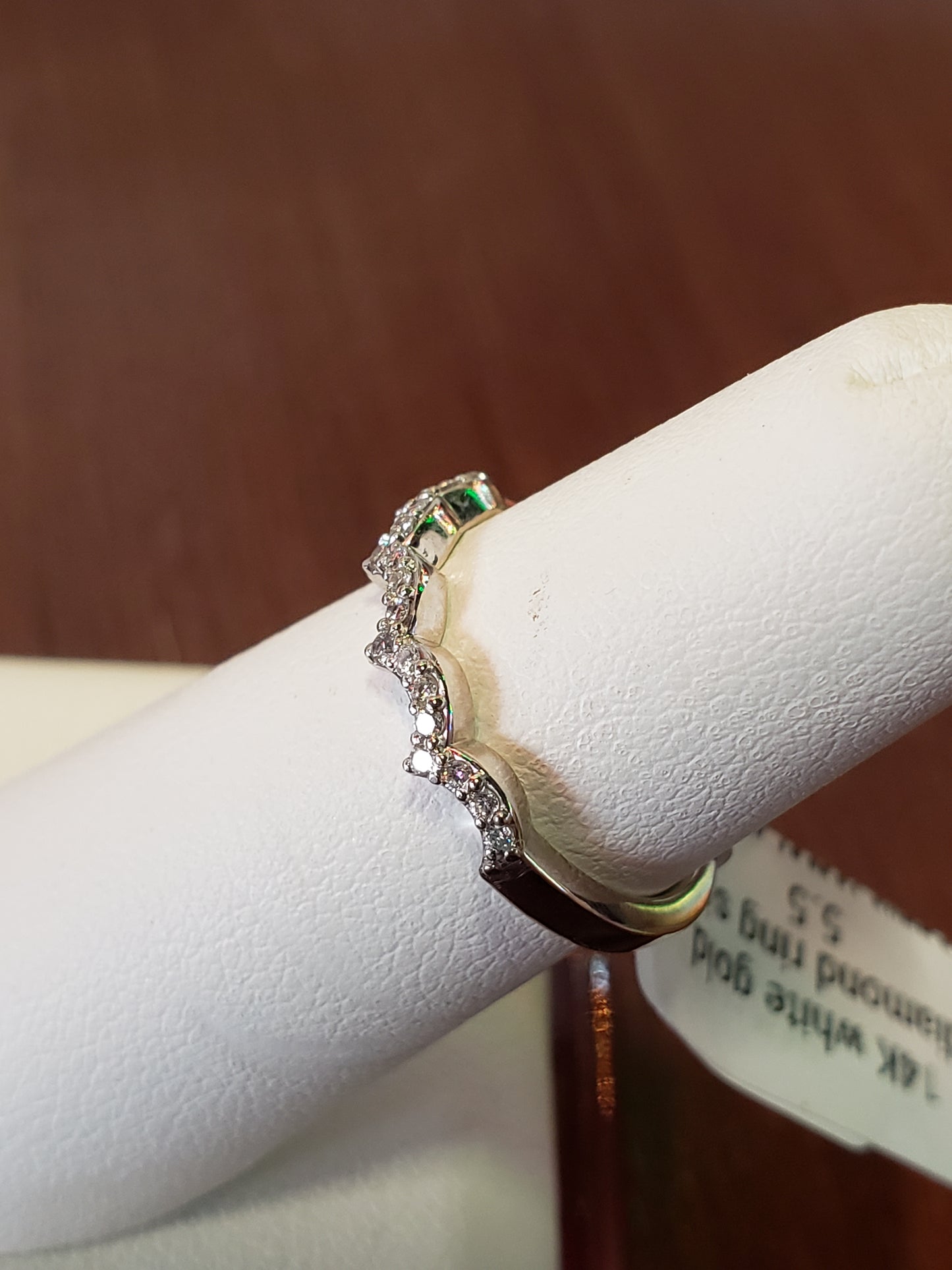 14K white gold diamond ring size 5.5