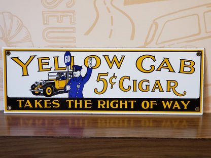 Yellow Cab 5 cents Cigar porcelain sign