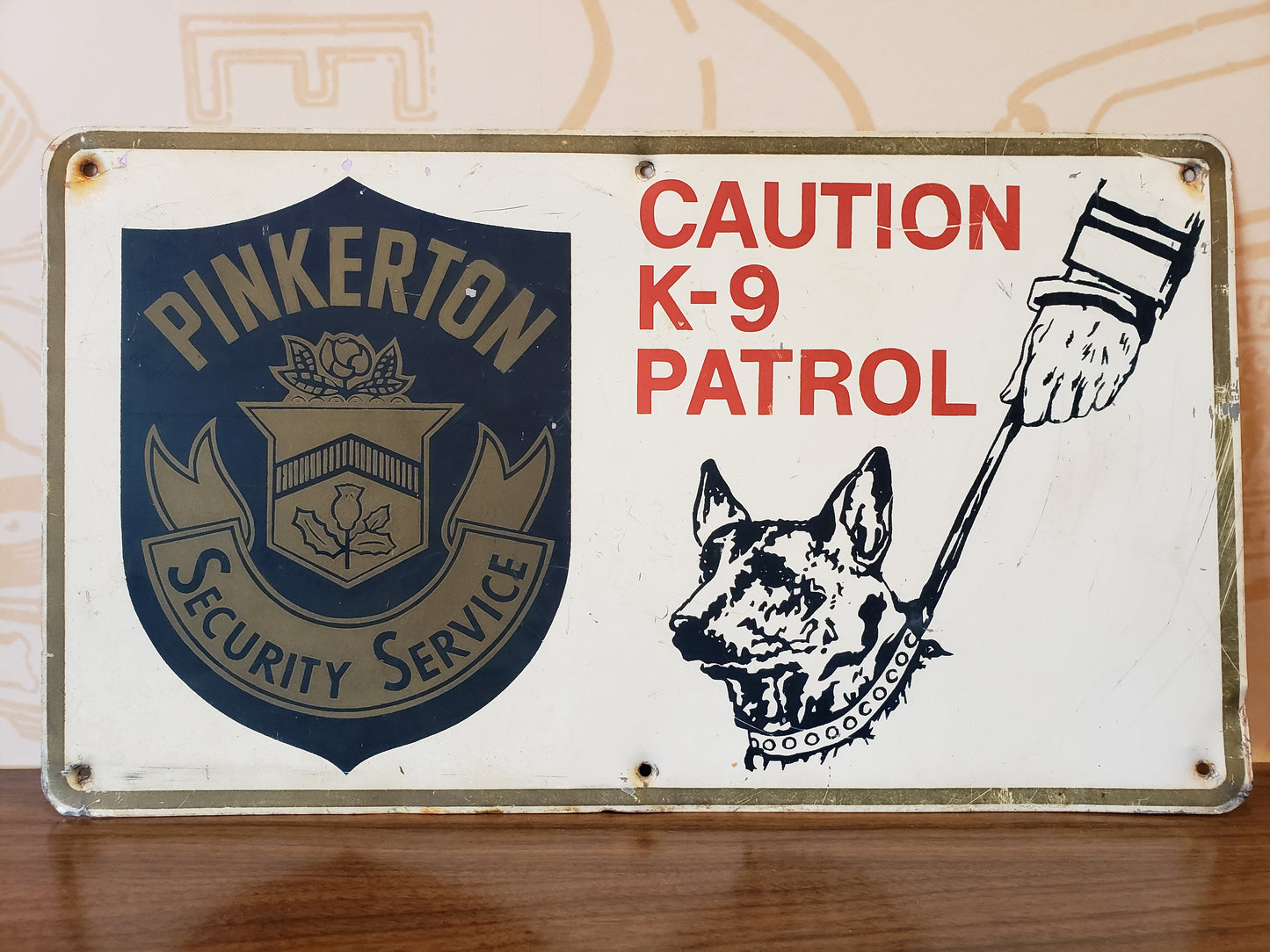 Pinkerton Security Service K-9 Patrol sign