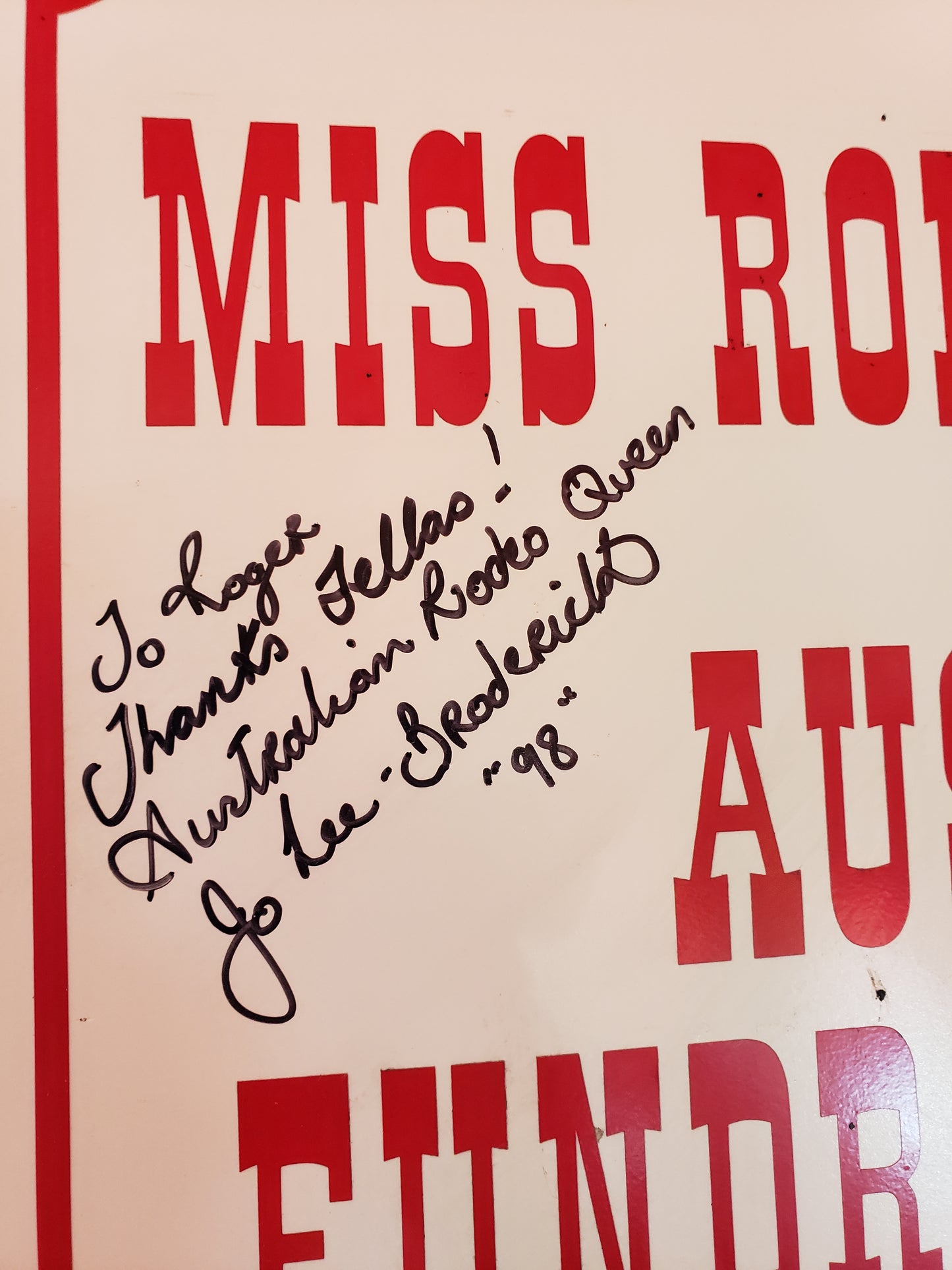 Miss Rodeo Australia 1998 Autographed sign