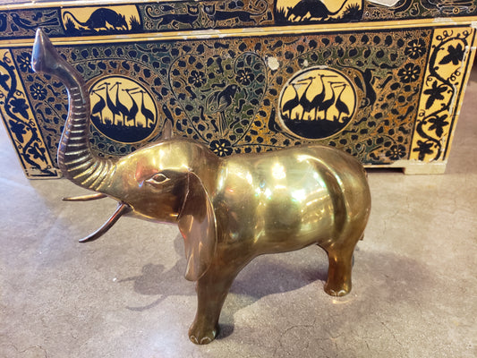 Brass Elephant with Upturned Trunk