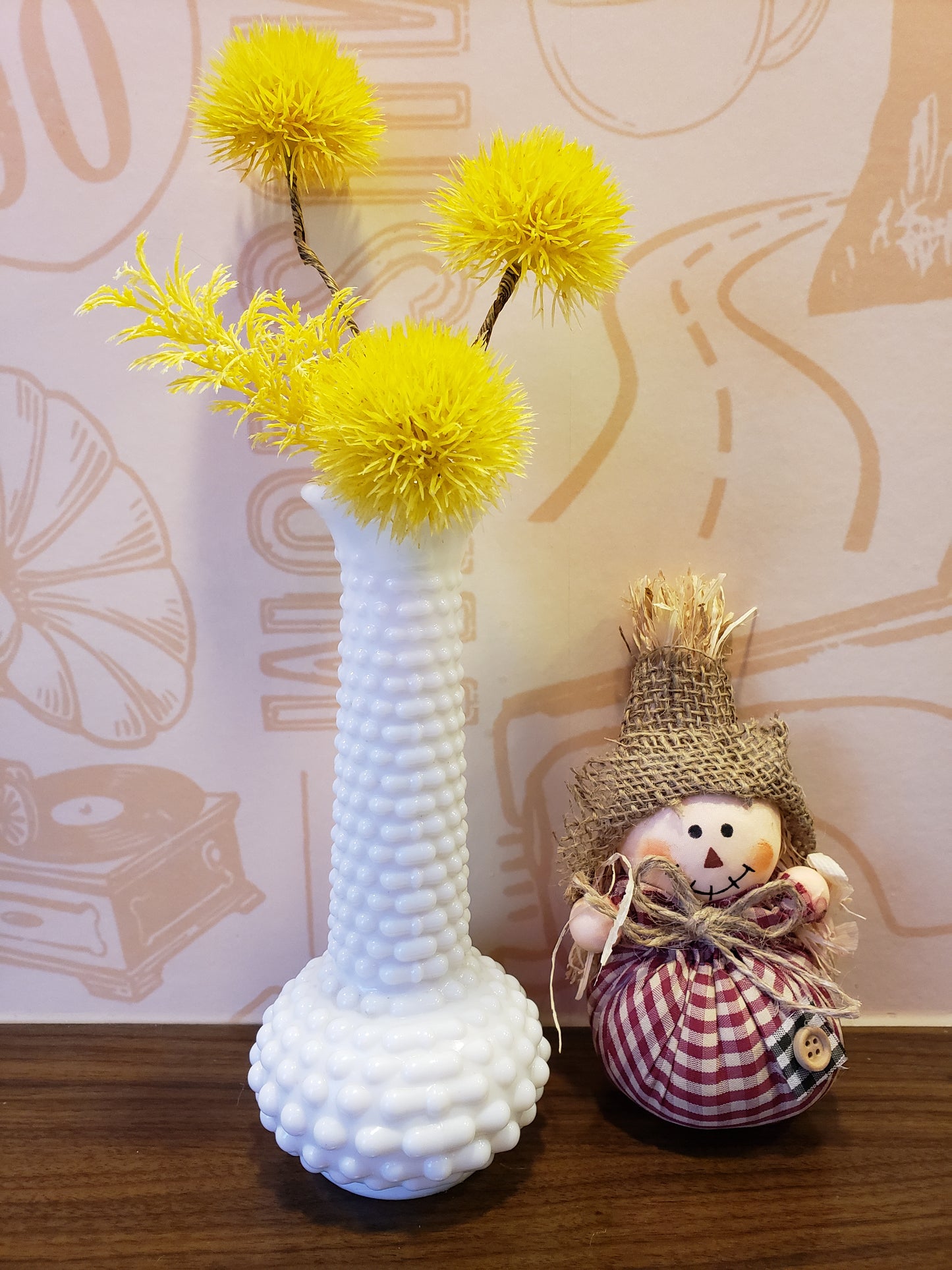 E. B Brody Hobnail Milk Glass Vase