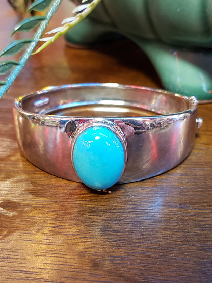 .925 Sterling & Turquoise Bangle Bracelet