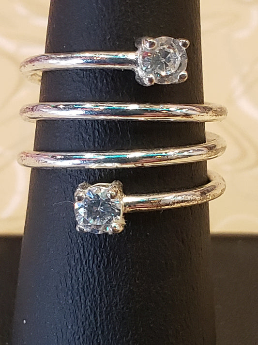 .925 HAN Spiral Ring with CZ stones size 7