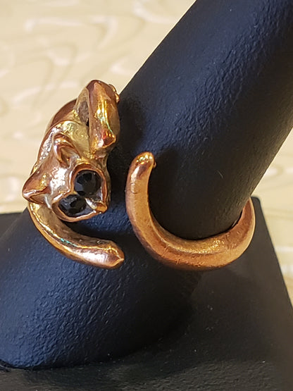 Copper Kitty Ring size 8 (adjustable size)