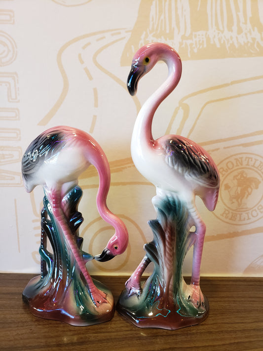 Pair of Mid Century Flamingo Figurines