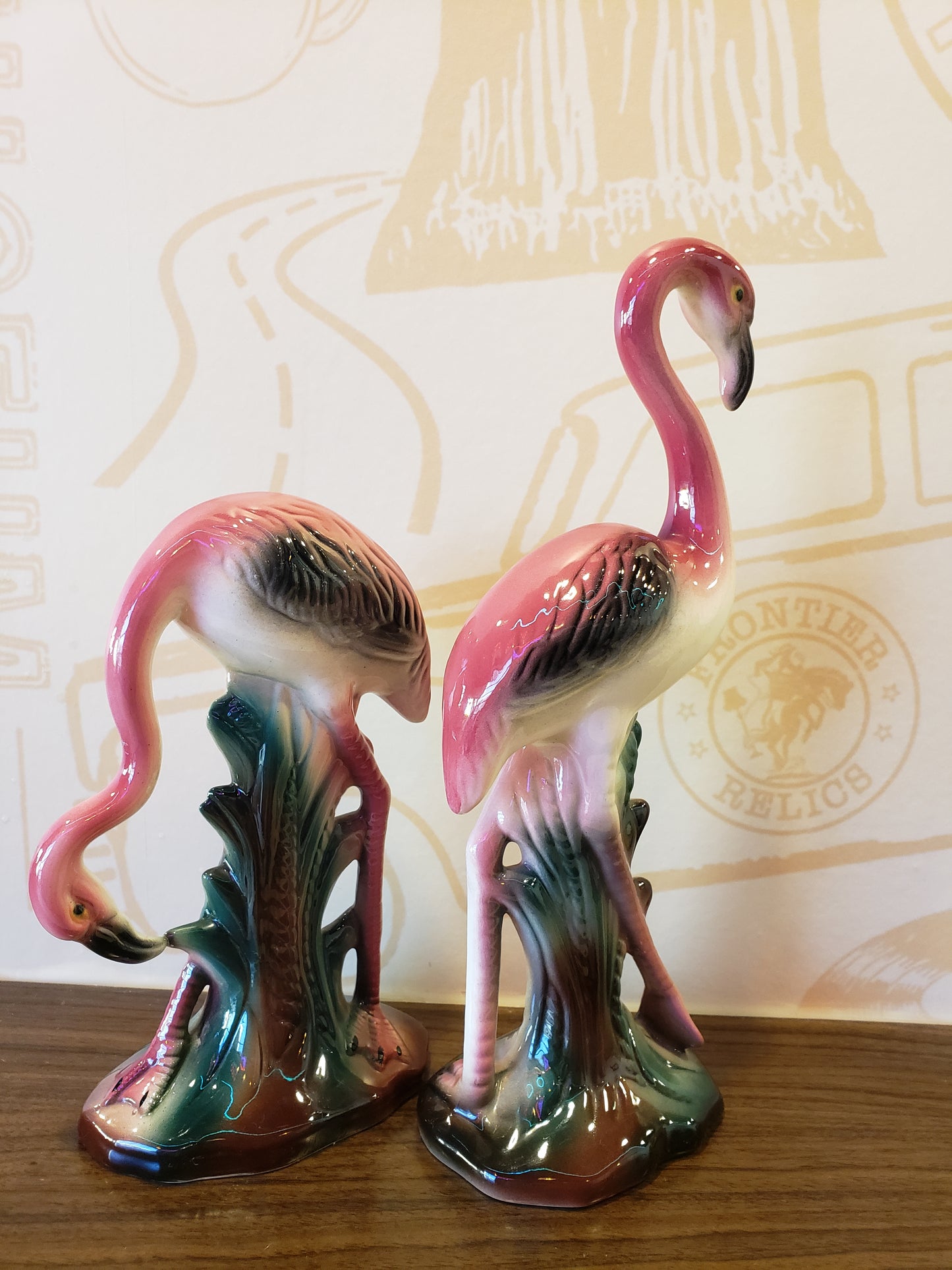 Pair of Mid Century Flamingo Figurines