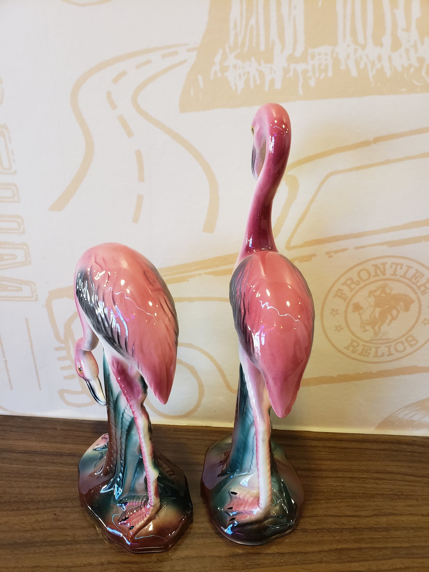 Pair of Mid Century Flamingo Figurines