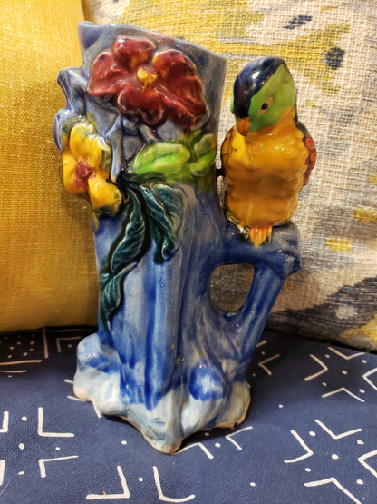 Blue Vase with Parrot