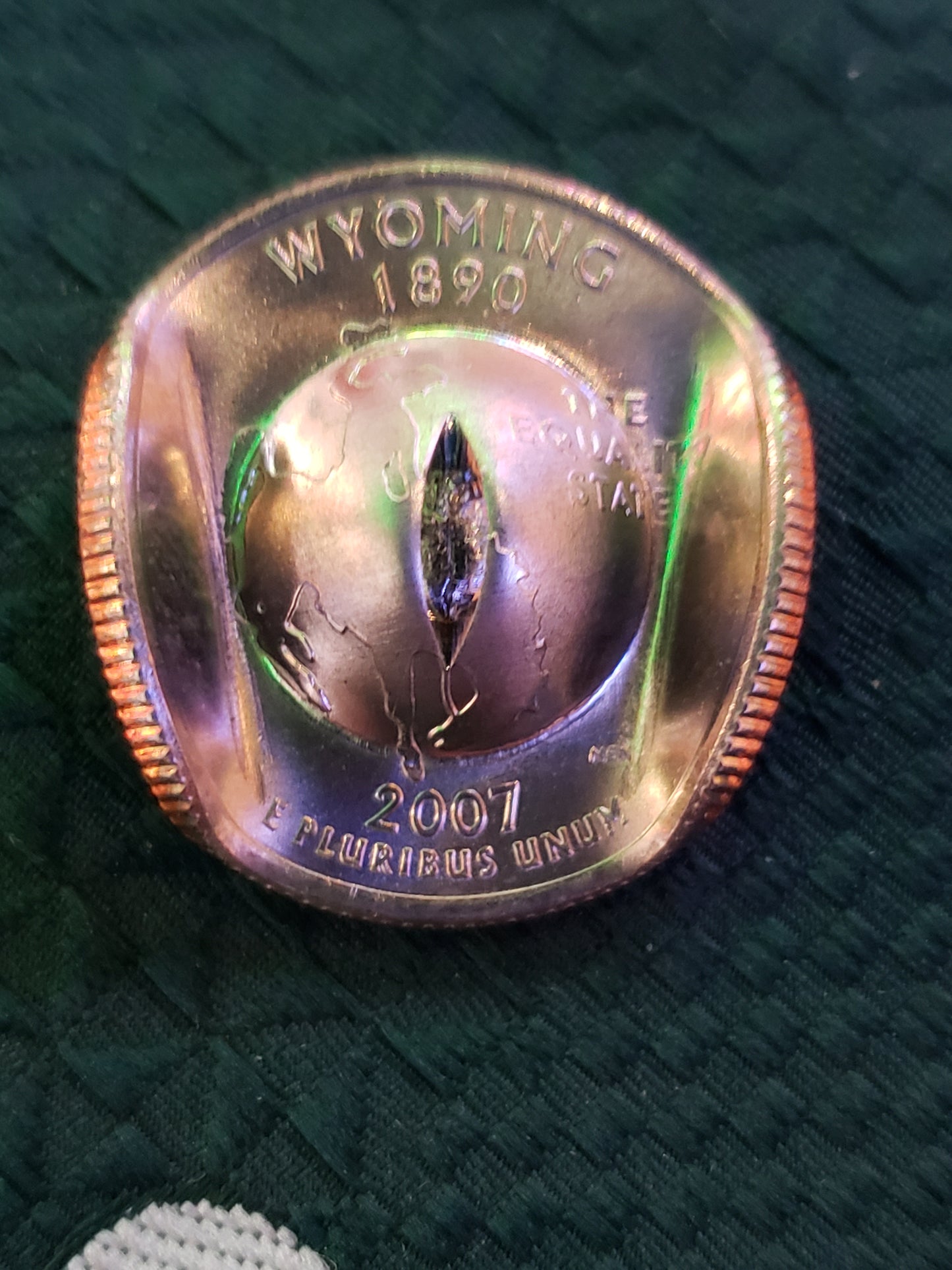 Wyoming Quarter Tie Tack/ Hat Pin (pinch back)