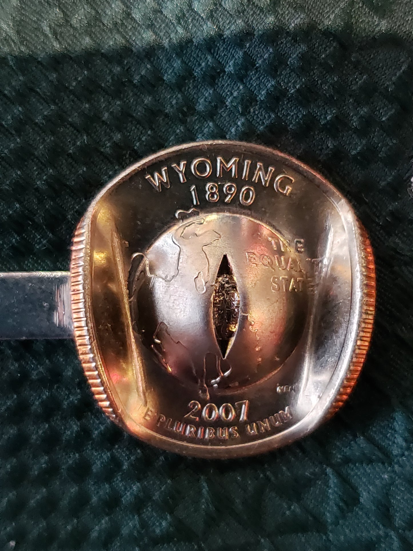 Wyoming Quarter Cowboy Hat Tie Clip