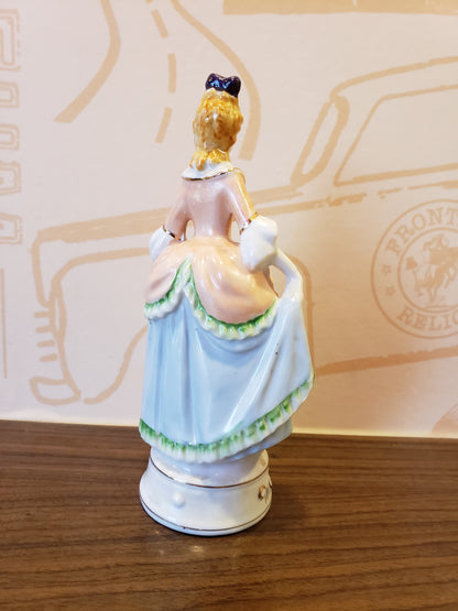 Victorian Lady figurine (orange hair purple bow)