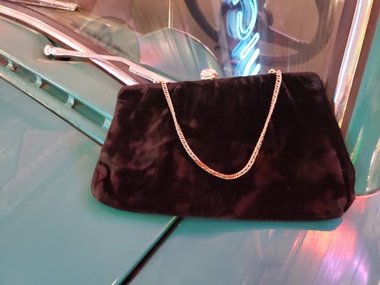 Vintage Black Velvet purse