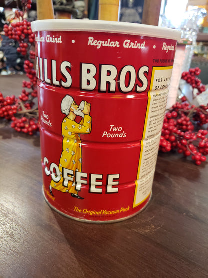 Hills Bros Coffee Can with lid