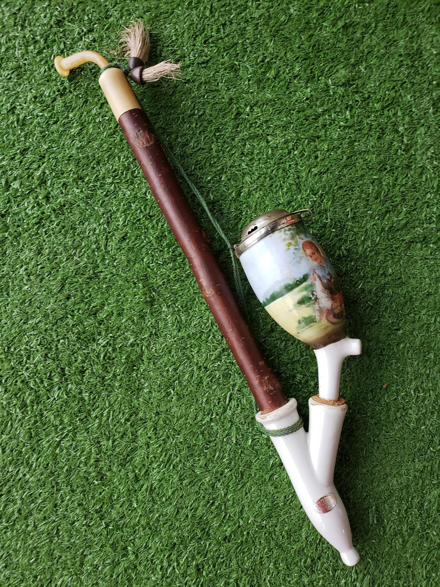 Bavarian Long Stem Pipe with Porcelain Bowl